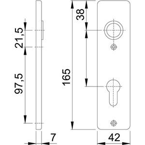 Par de Placas de Puerta de Aluminio con Escutcheon Corto 202KP F1 PZ HOPPE - Product Image 3
