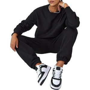 Sweatshirts à capuche respirants grande taille pour femmes, sweatshirts avec logo personnalisé, col rond brodé de couleur noire, nouvel arrivage automne hiver - Product Image 6