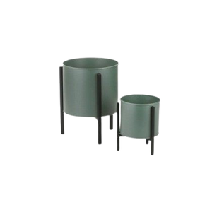 2025 balcon décoratif ensemble de 2 pots de fleurs avec support Vase à fleurs en métal de qualité supérieure couleur noir mat pour la décoration intérieure - Product Image 5