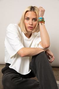 Crop Top Femmes En Gros Yoga Tops pour Femmes Respirant D'été À Manches Courtes Crop T-shirt Avec Logo Personnalisé Imprimé - Product Image 2