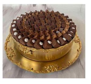 Bol de présentation rond en métal écologique fait à la main pour chocolat/douceurs avec support, aspect haut de gamme, moderne, passe au lave-vaisselle, sans plomb - Product Image 5