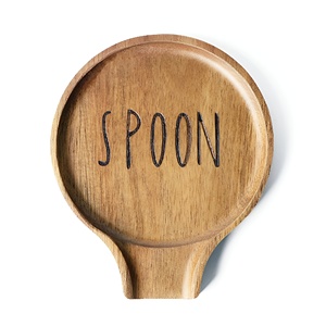 Repose-cuillère en bois moderne pour comptoir de cuisine protège les surfaces des taches pour les outils de cuisine à usage quotidien dans la cuisine - Product Image 2