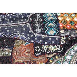 High Quality Indian Embroidered Black <b>Wall</b> Hanging Tapestry Bohemian Style Christmas Mandala Design for Halloween <b>Decor</b> - Product Image 2