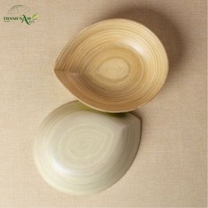 Bol en bambou tissé à la main, personnalisé, écologique, doux, aux pétales harmonieux, avec texture superposée et forme organique délicate - Product Image 1