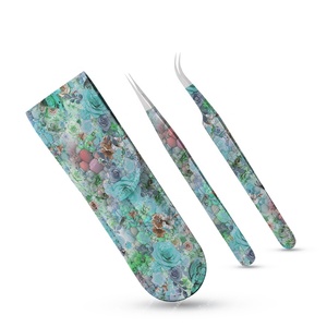 Juego de pinzas para pestañas de acero inoxidable con embalaje personalizado, pinzas aplicadoras para pestañas, herramientas para pestañas postizas al por mayor - Product Image 3