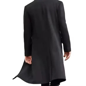 Manteaux longs classiques en cuir véritable faits à la main pour hommes, vêtements d'extérieur d'hiver noirs de luxe, coupe élégante et ajustée, écologiques et respirants - Product Image 3