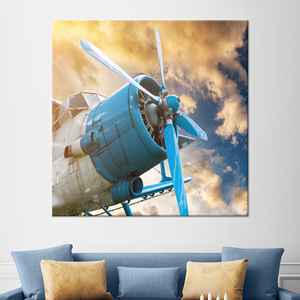 Tableau imprimé sur toile : Affiche moderne d'avion pour le bureau, la chambre, la décoration de la « Man Cave », encadré pour galerie - Product Image 1