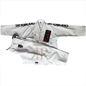 Kimono de Jiu-Jitsu Brésilien BJJ MMA pour Adultes Unisexe 100% Coton 450gsm Respirant Couleurs Personnalisées Ceinture Blanche - Product Image 1