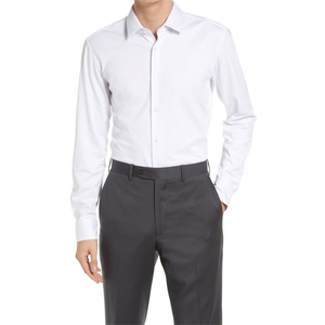 Camicia elegante bianca da uomo For Boss Hank, vestibilità slim, 100% cotone popeline, taglia 15.5R, antipiega, disponibile anche nelle taglie 5XL e 6XL - Product Image 1