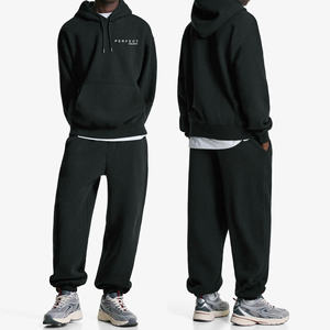 Ensemble de survêtement décontracté pour homme, pantalon droit, ensemble de sweat-shirt à capuche, 100% coton, sweat-shirt en molleton, ensemble de jogging, sweat-shirt en coton, survêtement en molleton - Product Image 4