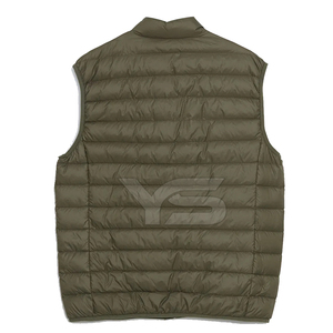 Blouson bombardier matelassé sans manches enduit col montant motif solide coupe-vent respirant fermeture éclair hiver veste à bulles personnalisée - Product Image 3