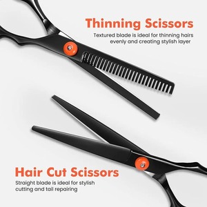 Tijeras para cortar cabello, tijeras profesionales para cortar cabello, tijeras de adelgazamiento, peine para adelgazamiento del cabello, juego de tijeras de peluquería - Product Image 6