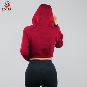 Custom Logo Streetwear Women Sweatshirt Pullover Gym Hoodies Women Crop Hoodie Ladies Casual Crop Top Hoodie Set - Product Image 2