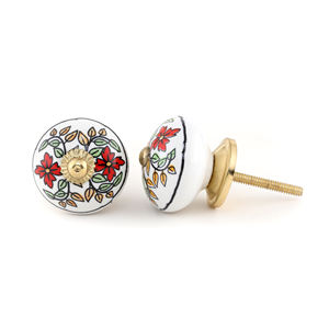 ลูกบิดลิ้นชักและประตูทำจากเซรามิกของ Shubham ดีไซน์ลายดอกไม้หลากสีสำหรับใช้ในห้างสรรพสินค้าและตู้เสื้อผ้า - Product Image 2