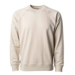 Coupe ample de haute qualité doux Raglan col rond sweat unisexe léger Loopback Terry équipage à manches longues polaire sweat - Product Image 4