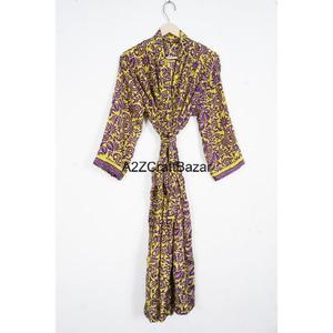 Bata Kimono de Seda 100% de Alta Calidad con Cuello en V, Diseño de Parches, Larga, con Cierre de Cordón, para Primavera/Verano, Ropa de Estar de Lujo - Product Image 4