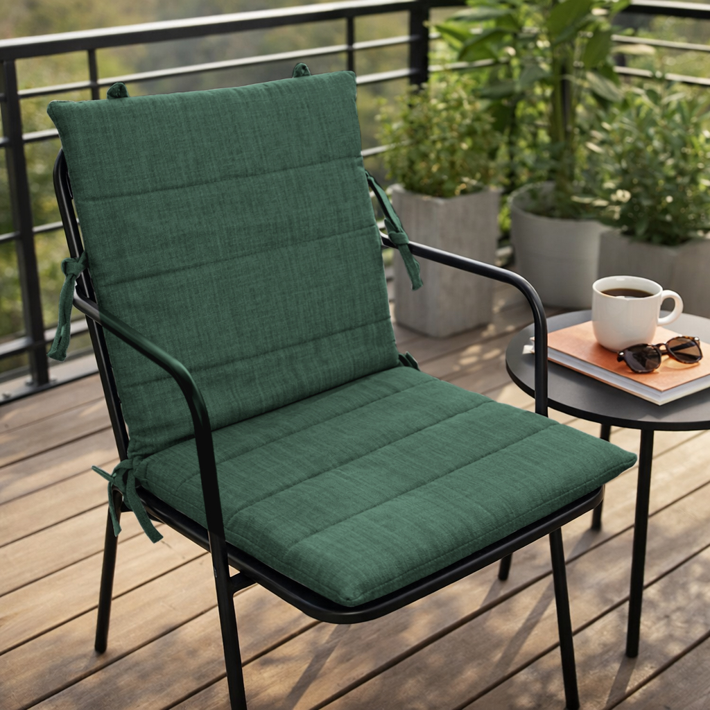 Plain dark green thick woven fabric