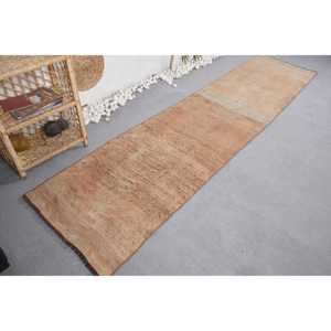 Alfombra de retazos de lana Beige Vintage grande 2,5X10,7 pies estilo clásico para sala de estar rectángulo 10mm 10mm látex de poliéster de felpa - Product Image 2