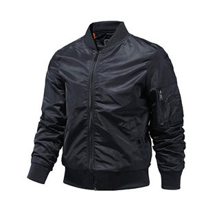 2025 nouvelle veste à glissière en Satin de soie à la mode 100% Polyester coupe-vent fond Flexible Bomber veste manches poche Style vêtements d'extérieur - Product Image 3
