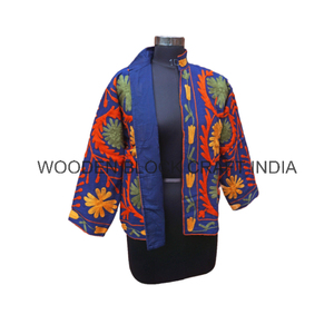 Belle veste tendance pour femmes, broderie Suzani en duvet de canard, écologique, respirante, automne/hiver, rembourrage en coton, tricotée - Product Image 3