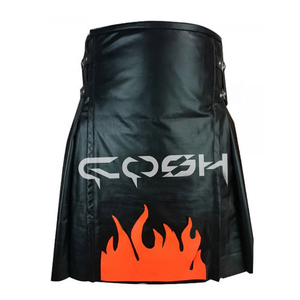 กระโปรงพับหนังลายเปลวไฟจากปากีสถาน - Product Image 1