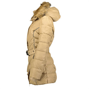 Parka de invierno con puños elásticos de cintura ajustable personalizada para mujer, chaqueta con cremallera, chaqueta aislante con capucha de piel suave con parches personalizados - Product Image 5