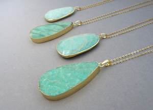 Collar con colgante de amazonita natural, joyería de piedras preciosas largas, collar de piedra elegante, regalo para mujer - Product Image 6