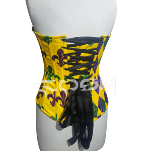 Corsé Estampado de Mardi Gras con Aros de Acero Ajustables y Efecto Reductor - Product Image 6