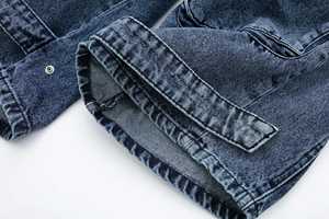 Large Size <b>Men's</b> Solid Denim Stretch Breathable Spring Custom Straight Jeans Casual <b>Trousers</b> - Product Image 5