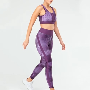 Conjunto de Yoga hasta la rodilla de talla grande para mujer, poliéster hecho a medida, nuevo diseño de verano con decoración de bordado sólido, venta al por mayor - Product Image 5