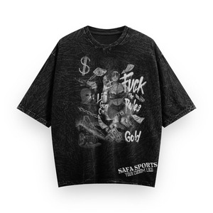 เสื้อยืดผู้ชายประดับพลอยเทียมเสื้อยืดโอเวอร์ไซส์พิมพ์ลายโลโก้เสื้อยืดล้างกรดวินเทจออกแบบได้ตามต้องการ - Product Image 6