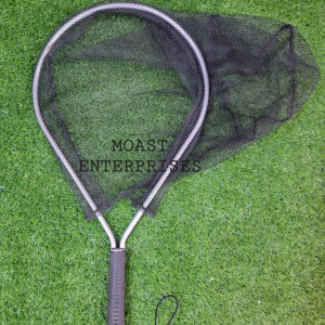 Filet d'atterrissage de pêche à la mouche en plein air Filet à truite Cadre en bois avec filet en caoutchouc Filet coulé à la main Thor Filet de pêche à la truite - Product Image 1