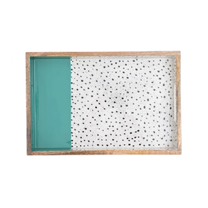 Bandeja de servicio de madera de mango con estampado de terrazo de latón AK con asa en multicolor de gran capacidad para decoración de hoteles y restaurantes - Product Image 3