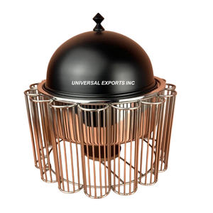 Calentador de alimentos de Metal decorativo Juego de dos vajilla Cazuela de diseñador hecha a mano Olla de metal de lujo con estilo clásico - Product Image 5