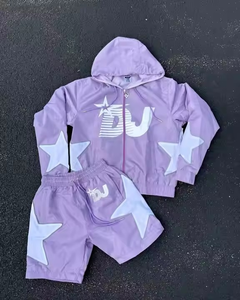 Survêtements zippés avec impression personnalisée et logo pour homme, survêtements coupe-vent deux pièces en nylon à créer soi-même - Product Image 3