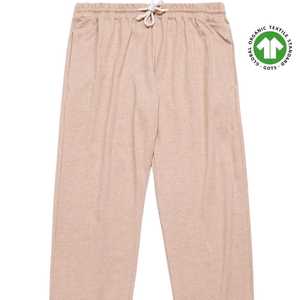 Pantalones para correr de algodón orgánico para mujer-Heirloom Brown, 5,4 oz Jersey, transpirable, suave, con cintura elástica y puños acanalados - Product Image 2