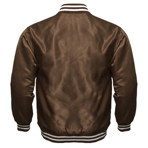 Chaqueta universitaria de satén a prueba de viento para invierno con logotipo personalizado Chaqueta de satén de invierno para hombre con bolsillo al por mayor - Product Image 4