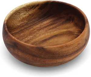 Tazón de Madera de Acacia, Plato Tallado a Mano de Primera Calidad para Cenar y Regalar - Product Image 3