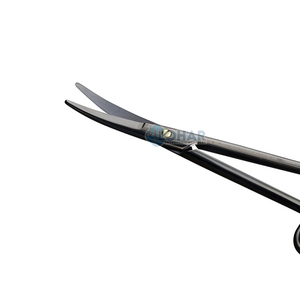 Ciseaux Mayo courbés et droits à coupe lisse, revêtement noir, 7 pouces, ciseaux médicaux droits pour chirurgie et pansements - Product Image 4