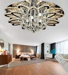 32" Chrome Empire Crystal Chandelier Lighting for Dining Room Living Room Foyer Hallway Bedroom Entryway,<b>LED</b> Dimmable 30 - Product Image 1