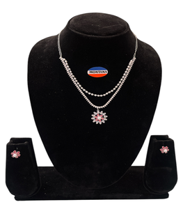 B5599 elegante diamante Acero inoxidable moda joyería conjunto elegante clásico Vintage collar pendientes - Product Image 2