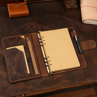 Agenda de Cuero Vintage A5, Organizador Recargable de Cuero Genuino, Diario de Viaje, Libreta para Hombres y Mujeres, Regalo Hecho a Mano