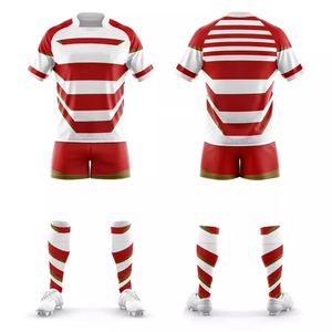Uniforme de Rugby de Manga Corta con Estampado Personalizado, Transpirable y de Secado Rápido, Tela de Malla Premium, Diseño OEM, Patrón de Jersey de Fútbol Americano - Product Image 1