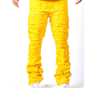 Venta caliente Pantalones apilados para hombres Fábrica de ropa casual de calidad premium hecha de tela de lona - Product Image 1