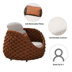 Luxury Handwoven UV-Resistant PE Rattan Modern Eco-Friendly <b>Waterproof</b> <b>Cushion</b> <b>Outdoor</b> Sofa Set for Villa Hotel Park | Horticlub - Product Image 4