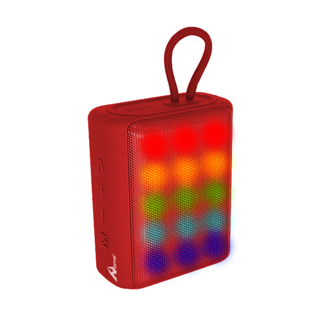 For BLUETOOTH SPA-110 RED Outdoor Speaker 5W Mini Waterproof LED RGB Lighting TWS USB Communication AC/Battery Power Source