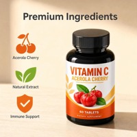 Comprimés de Vitamine C à l'Acerola OEM avec Extrait de Fruit Naturel, Soutien Antioxydant, Santé Immunitaire, Complément Alimentaire