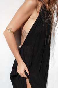 Vestido largo bohemio con cuello Halter y espalda descubierta para mujer, Vestido largo de verano elegante para mujer, tela de gasa holgada para mujer, vestido Maxi de vacaciones para mujer - Product Image 6