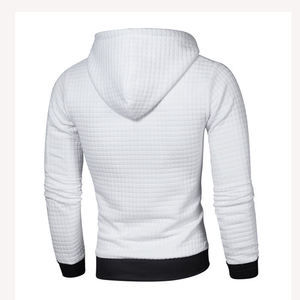 Sweats à capuche pour hommes Sweatshirts à capuche Slim-fit Pull à fermeture éclair latérale pour homme Pull à capuche à carreaux Sweat-shirt décontracté vêtements d'hiver pour la coutume - Product Image 2