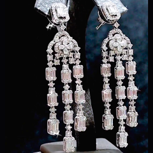 Boucles d'oreilles clous en or 18 carats plaqué, diamant de laboratoire cultivé CVD, couleur F, pureté VS1, certifié IGI, taille brillant classique, percées au laser, pour mariage - Product Image 1